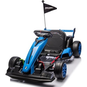 24V Kids Electric Go Kart, 7.5MPH Variable Drift Racing Car w/ 2×200W Motors, Adjustable Legroom, Power Display - 1 of 4