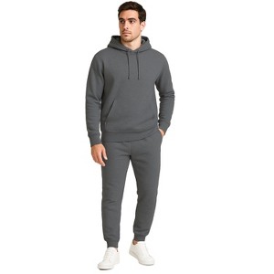 Galaxy By Harvic Men's Modern Fit Fleece-Lined Pullover Hoodie & Jogger 2-Piece Set - 1 of 4