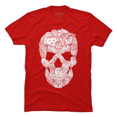 Men's Design By Humans Sketchy Owl Skull By Dinny T-Shirt