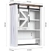 Cabinet Wall Mounted with Towel Bar,Medicine Cabinet with Sliding Door Adjustable Shelves, Hanging Storage Cabinets for Bathroom Laundry Room Kitchen - 3 of 4