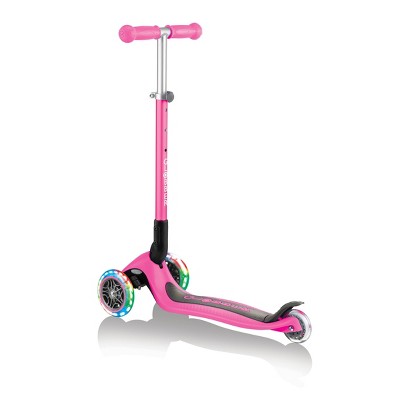 globber primo foldable lights pink scooter