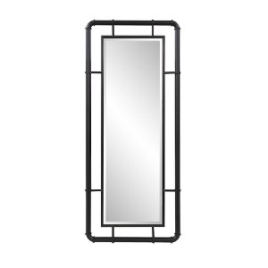 Howard Elliott Vanity and Wall Mirror with Metal Pipe Inspired Frame Matte Black - 1 of 4