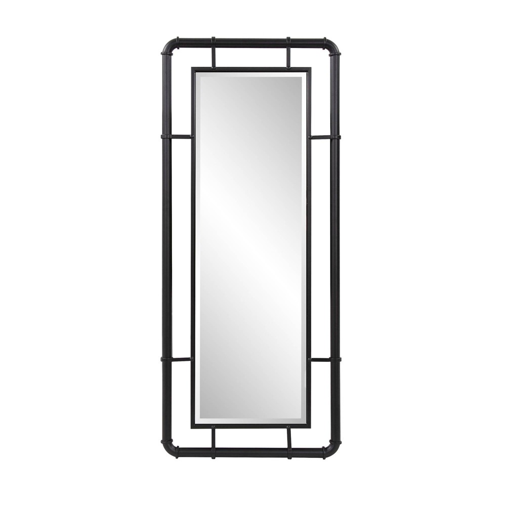 Photos - Wall Mirror Howard Elliott 42"x18" Vanity and  with Metal Pipe Inspired Frame Matte Black
