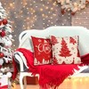 Christmas Pillow Covers 18x18 Set of 4 Red Plaid Throw Pillowcase Christmas Decorations Deer Snowflake - 3 of 4