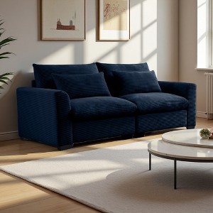 75" Corduroy 2-Seater Sofa with Deep Seat - 1 of 4