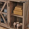 Farmhouse Shoe Cabinet with 2 Mesh Door & Adjustable Shelves, Freestanding Shoe Racks for 14 Shoes,  Rustic Shoe Organizers for Entryway, Light Brown - 4 of 4