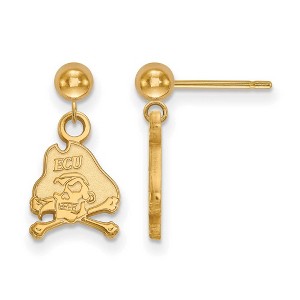 Black Bow Jewelry 14k Yellow Gold East Carolina Pirates NCAA Dangle Earrings - 1 of 3