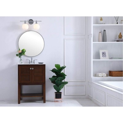 Collier 2-Light Chrome and Frosted White Glass Wall Sconce