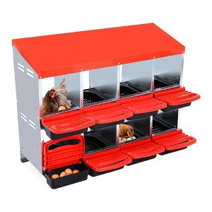 8-Hole Chicken Nesting Boxes with Lid & Legs - Durable Egg Laying Box for Chicken Coop, Keeps Eggs Safe & Clean, Easy Access Design - 1 of 4