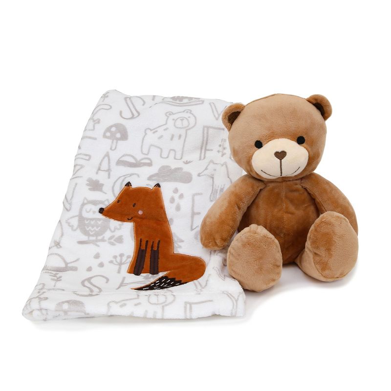 Bedtime Originals Plush Bear Stuffed Animal & Fox Baby Blanket Gift Set, 2 of 6