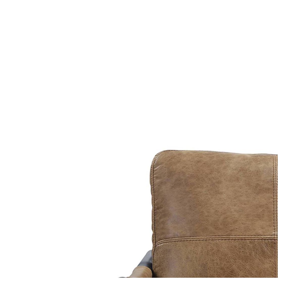 Acme Furniture 26" Anzan Accent Chair Berham Chestnut Top Grain Leather/Matt Iron Finish: No Assembly, Metal Frame, Dry Dust Care - thumbnail 7