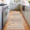 Boho Geometric Washable Rug with Rubber Backing, Non-Slip Low Pile Runner Carpet, Farmhouse Style for Kitchen, Laundry, Hallway, and Entryway. - 3 of 4