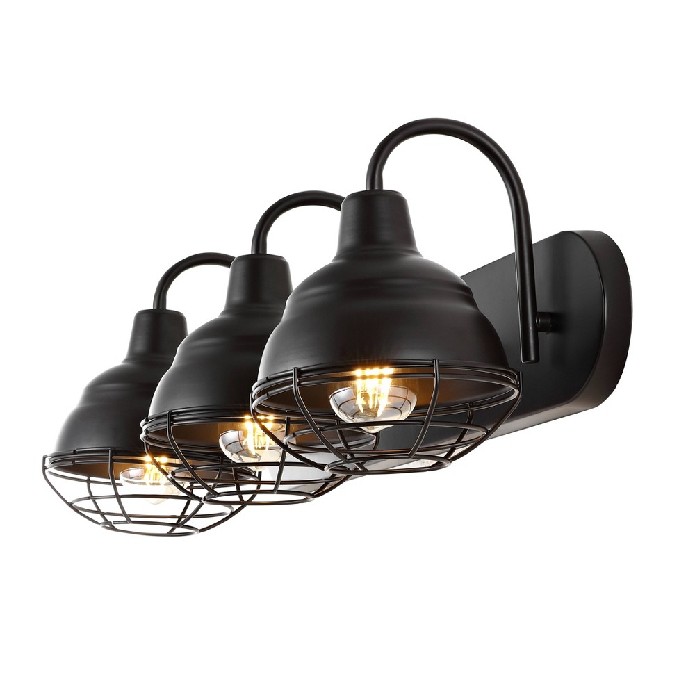 Photos - Light Bulb 24.5" 3-Light Levi Industrial Farmhouse Iron LED Vanity Oil Rubbed Bronze