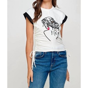 Women's Doll Up Fashion Tee - Pastel Design - 1 of 2