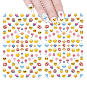 Wrapables 200+ Smile Nail Stickers Nail Art Smile Nail Decals Children's Nail Stickers - 1 of 3