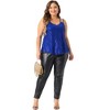 Agnes Orinda Women's Plus Size Sequin Metallic Sparkle Sleeveless Spaghetti Strap Party Prom Camisole - 3 of 4