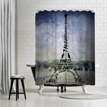 Americanflat 71" x 74" Shower Curtain, Paris Art Eiffel Tower No 1 by Melanie Viola
