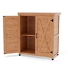 MOEPISY Outdoor Work Station Table Potting Bench with Storage Cabinet and Metal Table Top for Outdoor Patio - 2 of 4
