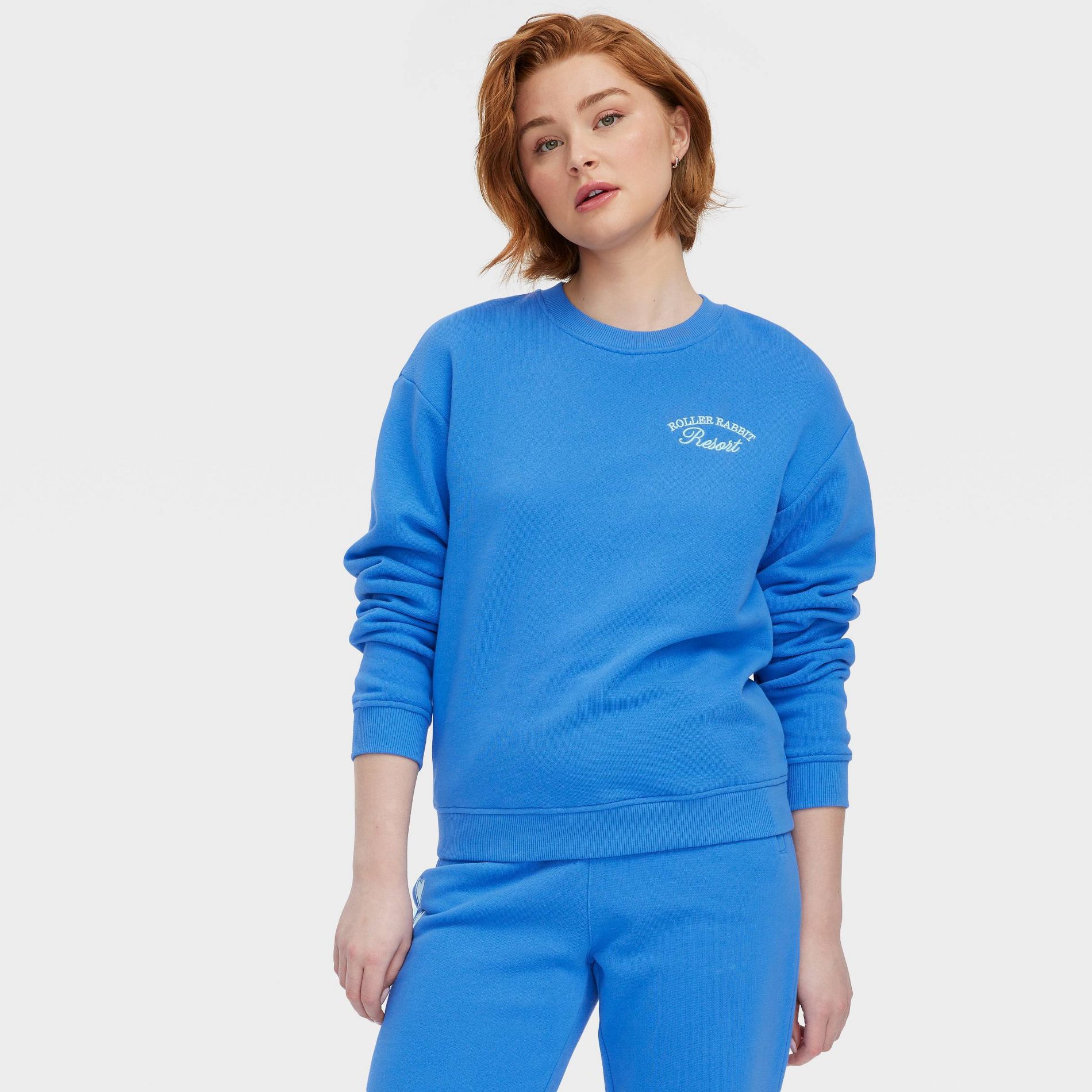 Women's Crewneck Pullover Sweatshirt Light Aqua - Roller Rabbit x Target