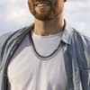 EVERLY JEWELRY |Mens 7.5-8mm Cultured Freshwater Black Pearl and Double Curb-Link Sterling Silver Chain Double Necklace - 4 of 4