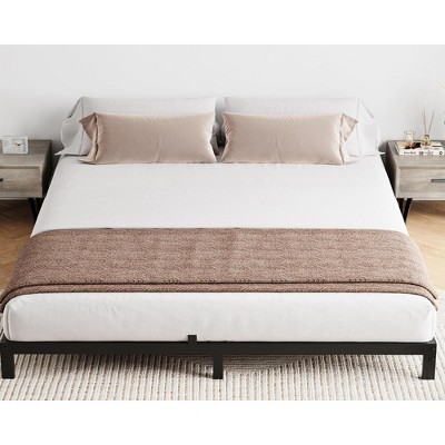 Whizmax 6 Inch Low Profile Bed Frame, Platform Bed Frame with Steel Slat Support, No Box Spring Needed, Easy Assembly, Black