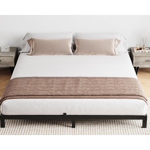 Whizmax 6 Inch Low Profile Bed Frame, Platform Bed Frame with Steel Slat Support, No Box Spring Needed, Easy Assembly, Black - 1 of 4