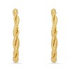 Steeltime Ladies stainless steel twisted cuff hoop earrings. Color Options: Gold, Rose Gold - 3 of 4