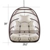VisioGear Egg Chairs, Patio Egg Chair, Outdoor Garden Egg Swing Chair Hanging Chair for Bedroom Living Room, Grey, 29.2"*29.2"*39" - 3 of 4