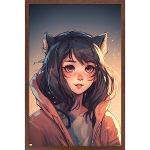 Trends International Wumples - Anime Catgirl Framed Wall Poster Prints - 1 of 4