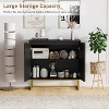 Modern Sideboard Buffet Cabinet with Storage Set of 2, Wood Accent Storage Cabinet with Doors, Console Table for Dining Room Hallway Entryway - 3 of 4