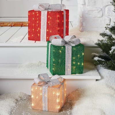 WonderShop - Brandclub - 3pc Incandescent Tinsel Gift Box
