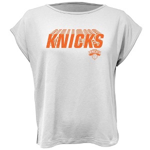 NBA New York Knicks Women's White Round Neck Short Sleeve T-Shirt - 1 of 4