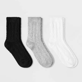 Women's 3pk Textured Argyle Crew Socks - Universal Thread™ 4-10