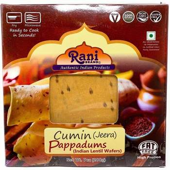 Cumin Pappadums (Wafer Snack) - 7oz (200g) -  Rani Brand Authentic Indian Products