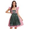 Women's Vintage Plaid Two-Piece Dress Set: Square Neck Flutter Sleeve Dress with Apron - 4 of 4