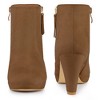 Perphy Women's Suede Platform Round Toe Chunky Heels Ankle Boots - 2 of 4