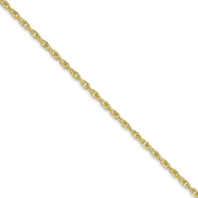 Black Bow Jewelry 1.5mm 10K Yellow Gold Solid Cable Rope Chain Necklace