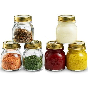 Bormioli Rocco Quattro Stagioni Set of 6 Clear Airtight Mason Jars, Made from Food Safe Durable Glass, Made in Italy - 1 of 4
