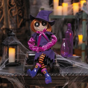 Morris Costumes 2 Ft. Hanging Mischievous Black & Purple Witch Doll Halloween Decoration - 1 of 1