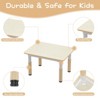 Kids Table and 4 Chairs Set, Kids Study Table and Chair Set with Graffiti Desktop & Non-Slip Legs, Height Adjustable Toddler Activity Table - 4 of 4