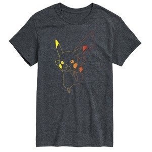 Men's - Pokémon - Colorful Pikachu Outline Short Sleeve Graphic T-Shirt - 1 of 4