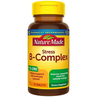 Nature Made Stress B - Complex with Vitamin C and Zinc Tablets - 75ct