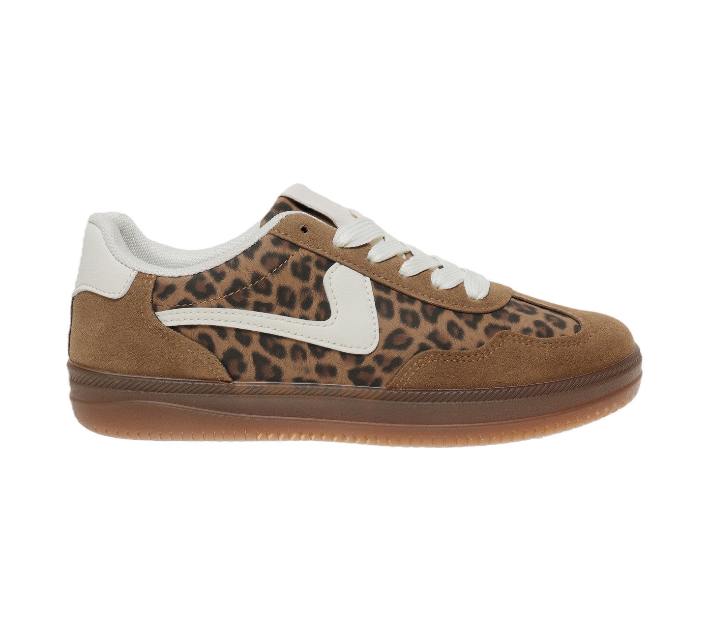Женские кроссовки Outwoods Giana 5 Leopard Print Gum Sole Lace Up Fashion Sneakers- Mocha, цвет: Леопардовый — фото 2