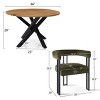 5-Piece Dining Set for 4 Round Dining Table with Velvet Upholstered Chairs and Crossed Metal Legs For Dining Room, Living Room, Farmhouse-Tanpinhause - 3 of 4