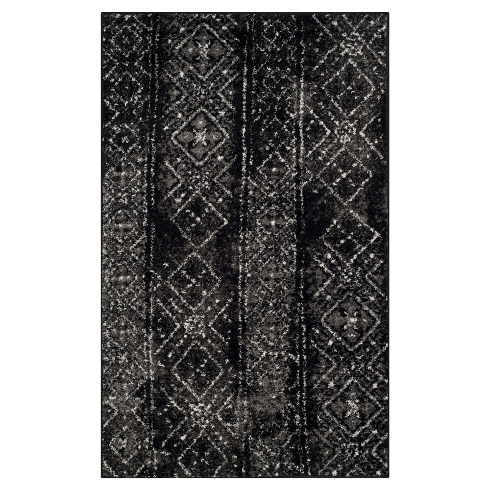 4'x6' Rilynn Area Rug Black/Silver - Safavieh