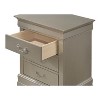 HomeStock Silver Champagne Nightstand 29x21x16 with Three Drawers, Compact Bedside Table for Storage and Elegant Bedroom Accent - 4 of 4