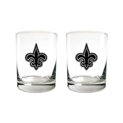 NFL New Orleans Saints 2pc Stealth Legacy Rock Glass Set