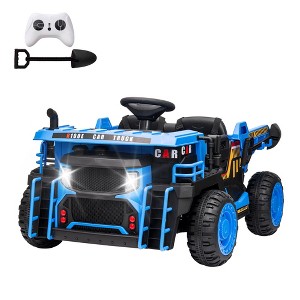 24V Ride On Dump Truck for Kids, 2 Seater Heavy Duty Electric Construction Vehicle, Remote Control, 4WD, Dump Bed, Extra Shovel - 1 of 4
