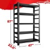 Syemin Utility Storage Shelves Heavy-Duty Storage Rack, Five Layer Adjustable Metal Shelf, Heavy Duty Industrial Shelves, Black, 47"*23.6"*87" - 4 of 4
