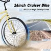 Whisen 26" Men's Beach Cruiser Bike, Single Speed Bicycles with Steel Frame, Wide Wheels for Stability - 3 of 4